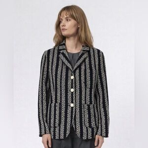 Bsbee pampa khadi black white blazer size XS bohemian array Italy menswear boho